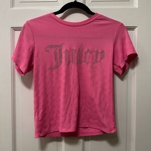 Juicy Couture Pink Ribbed Rhinestone‎ Sleep Tee